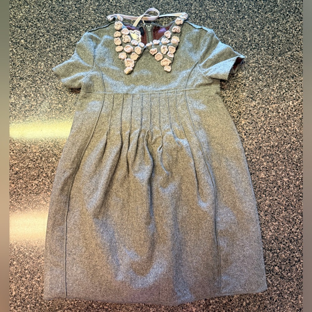 “I PINCO PALLINO” Wool Blend Crochet Flower Dress